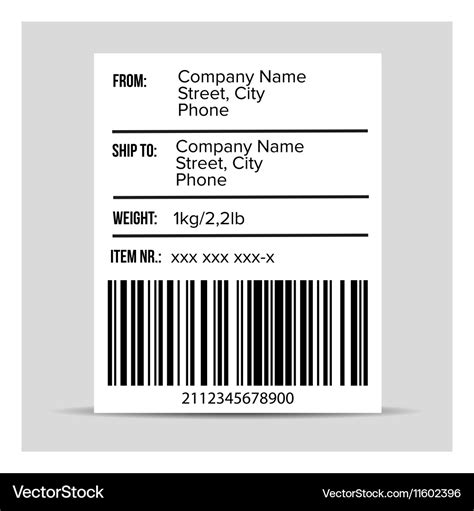 Shipping barcode label Royalty Free Vector Image