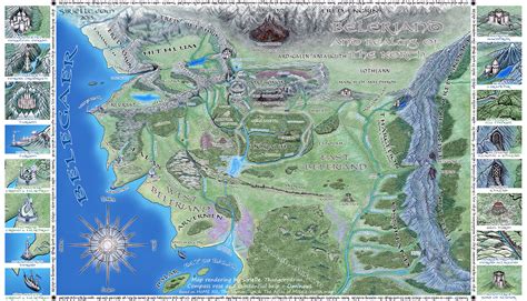 An awesome colour-rendering of the realms of Beleriand from The Silmarillion | Hobbit Movie News ...