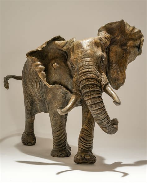 bronze-elephant-sculpture-fired-5 - Nick Mackman Animal Sculpture