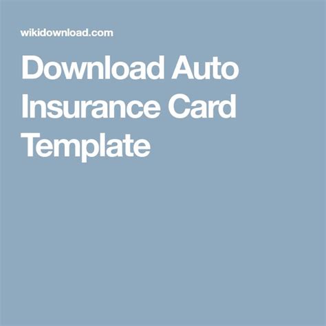 Auto Insurance Card Template Free Download | New Professional Template