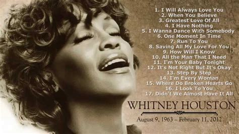 Whitney Houston Greatest Hits (Full Album) | Whitney houston, Whitney ...