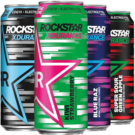 Amazon.com : Rockstar Energy Drink 4 Flavor Xdurance 300mg Caffeine Variety Pack, Xdurance ...