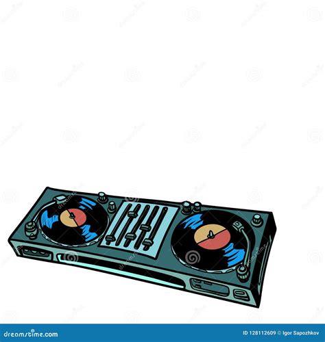 DJ Turntable, Music Console. Isolate on White Background Stock Vector - Illustration of concert ...