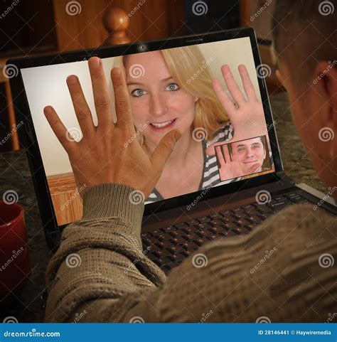 Laptop Video Camera People Chatting Stock Image - Image: 28146441