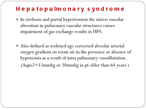 A Case of Hepato-Pulmonary Syndrome