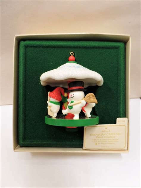 Hallmark Snowman Carousel Christmas Ornament 1982 NOS 5th in Series - Etsy