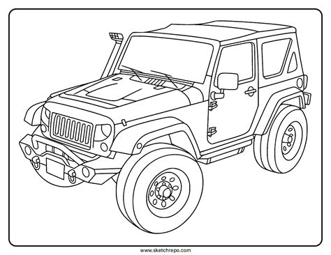 Off-road Jeep Coloring Page - Sketch Repo