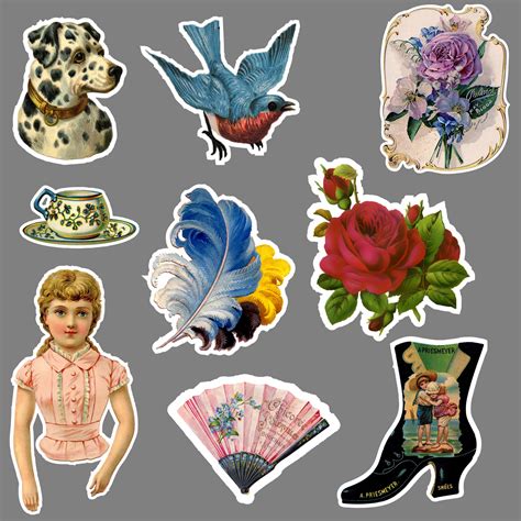 Vintage Victorian Stickers Set Free Stock Photo - Public Domain Pictures