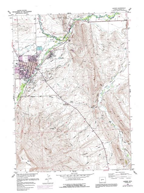 Lander topographic map, WY - USGS Topo Quad 42108g6