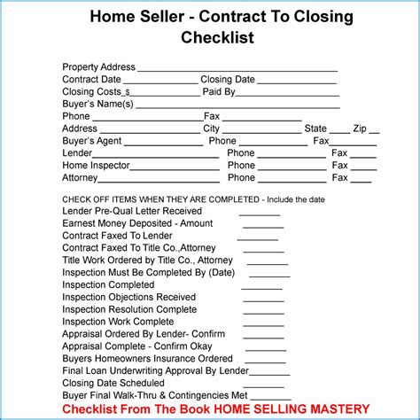 Real Estate Closing Checklist Template – Professionally Designed Templates