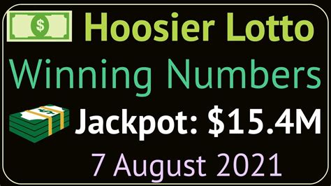 Indiana Hoosier Lotto Winning Numbers Saturday 7 August 2021. Hoosier Lotto Drawing Result 8/07 ...