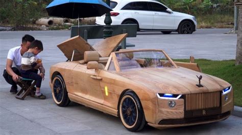 Dad Crafts Wooden Rolls-Royce For Son