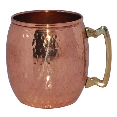 Amazon.com: Moscow Mule Pure Copper Mug Hammered with Brass Handle ...