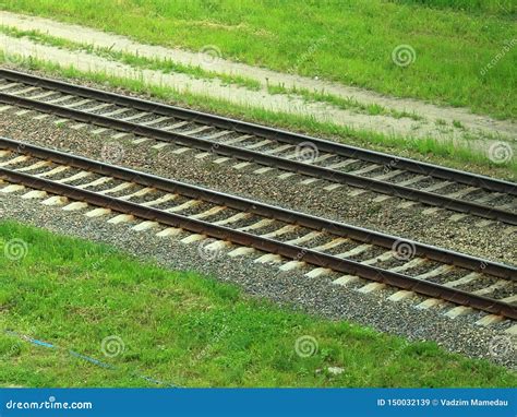 Railway Tracks Parallel To Other Stock Image - Image of railway, nature ...