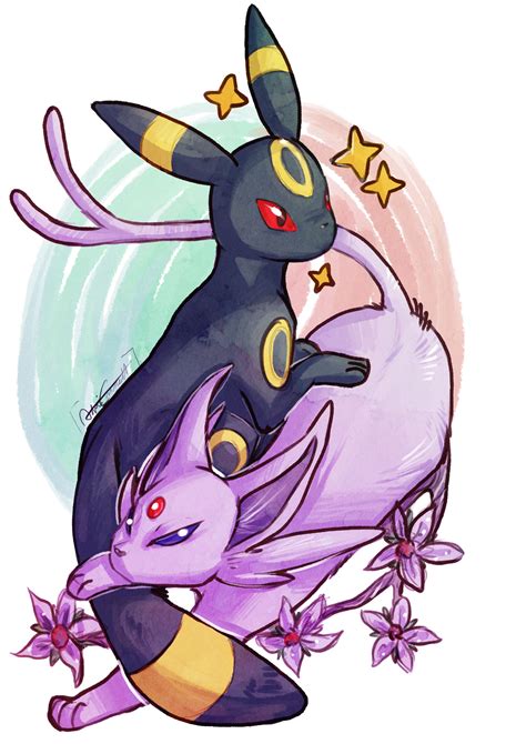 Umbreon and Espeon Fanart by me : r/pokemon