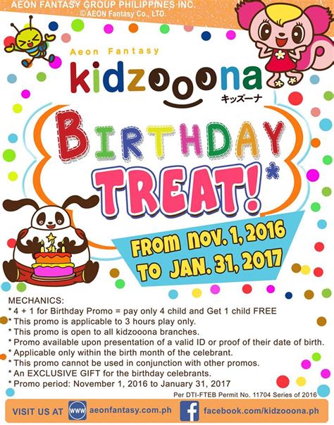 Manila Shopper: Kidzooona Birthday Promo: Nov 2016-Jan 2017