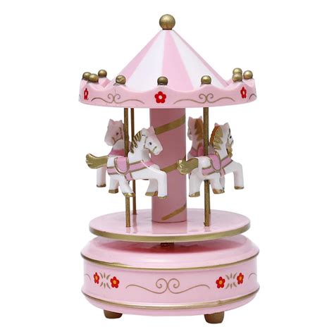 Romantic Carousel Horse Music Box Toy Artistic Wooden Carousel Music Boxes TB Sale-in Music ...