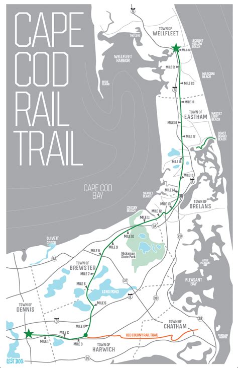 Cape Cod Rail Trail Printable Map