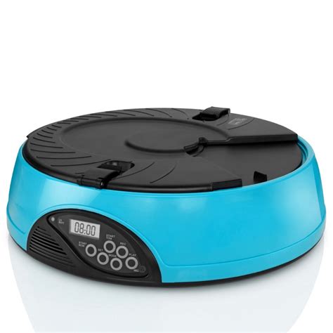 Automatic Dog Feeder 6 Meals (Blue) Programmable Timer Pet Cat Puppy ...