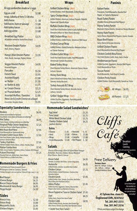 Opening Alert: Cliff's Cafe, Englewood Cliffs, NJ