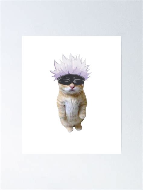 "Gojo Cat Meme" Poster for Sale by Anime Sekai | Redbubble