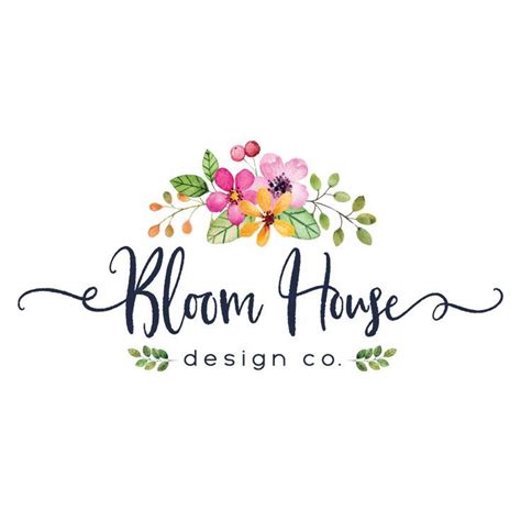 Pretty Floral Premade Logo Design - Customized with Your Business Name — Ramble Road Studios ...