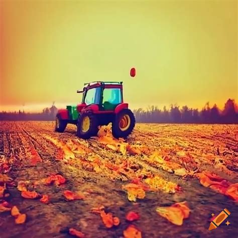 Tractor in a thanksgiving field