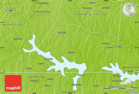 Physical Map of Mecklenburg County