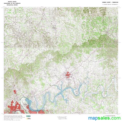 Sumner County, TN Topo Wall Map by MarketMAPS - MapSales