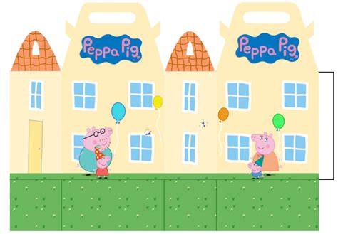 PDF DOWNLOAD Peppa Pig House Favor Box | Etsy | Peppa pig house, Peppa pig birthday party, Peppa ...