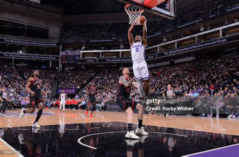 Malik Monk of the Sacramento Kings goes up for the dunk during the ...