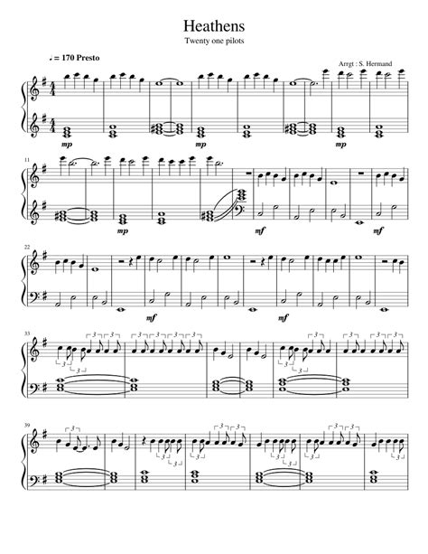 Heathens Twenty one Pilots Sheet music for Piano (Solo) Easy ...