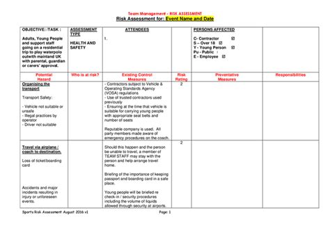 Third Party Risk Assessment Template