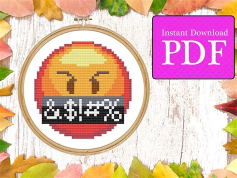 Swearing Emoji Cross Stitch Pattern - Etsy