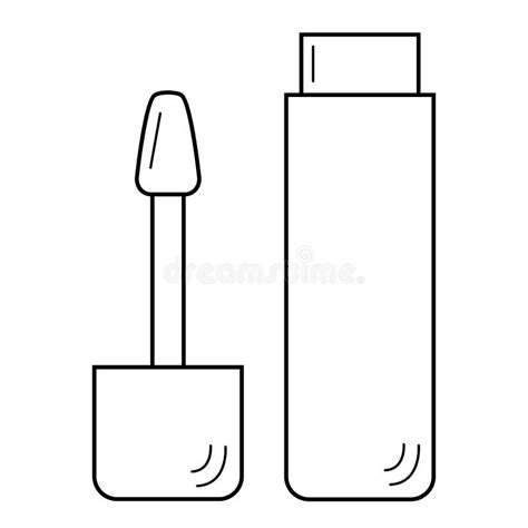 Hand Drawn Lip Gloss. a Tool for Applying Cosmetics Stock Vector - Illustration of lips, brush ...