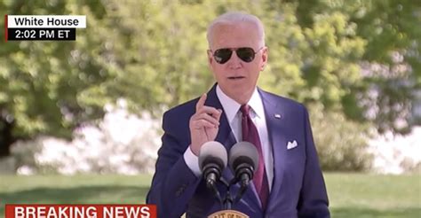 Biden put on his aviator sunglasses after his speech today. "Go get the ...