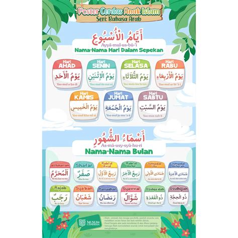 Jual Poster Nama Hari dan Bulan Hijriyah Poster Edukasi Anak Islam | Shopee Indonesia