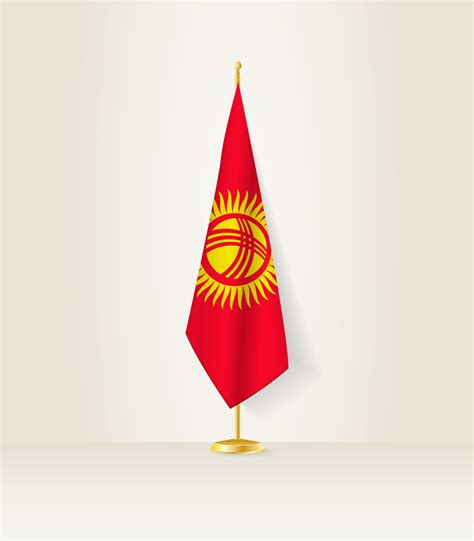 Kyrgyzstan flag on a flag stand. 27287863 Vector Art at Vecteezy