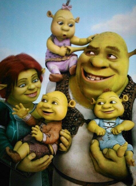 Shrek's Family Portrait | Shrek personajes, Fiona y shrek, Payasos ...