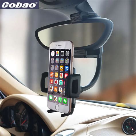 Cobao universal car rearview mirror phone holder stand flexible mount ...