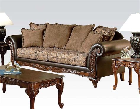 50335 Fairfax Sofa in Chocolate, Raisin & PU by Acme w/Options