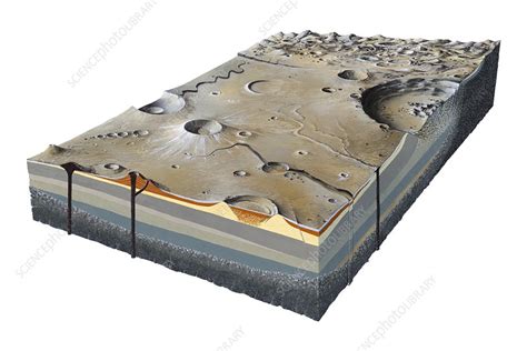 Moon surface features, artwork - Stock Image - R344/0103 - Science Photo Library