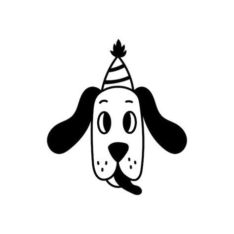 Premium Vector | Funny dog in a party hat