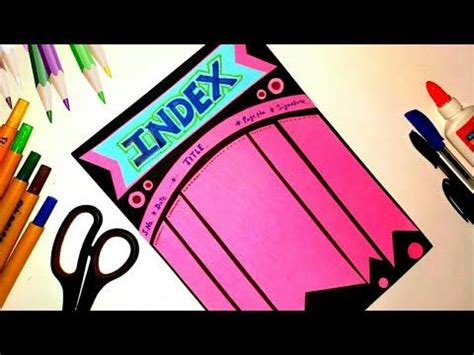 Index Page Decoration Design | How to make Index Page for Project file ...