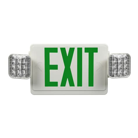 Mini Green LED Exit Sign Emergency Combo with Directional Lights