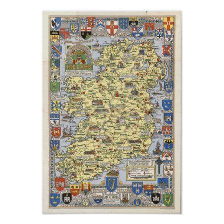 Map of historical Ireland from 1955 by Leslie G. Bullock and John Bartholomew and Son Ltd. The ...