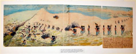 “Child's watercolor painting depicting the Battle of New Orleans, the ...