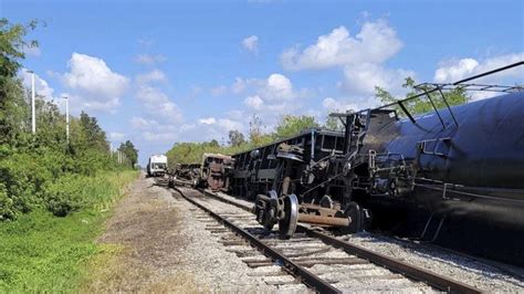 Propane-filled car flips over in Florida train derailment