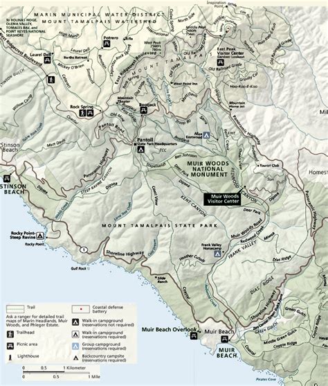 Muir Woods, Stinson Beach, Mt. Tam Hikes - Muir Woods Map California ...