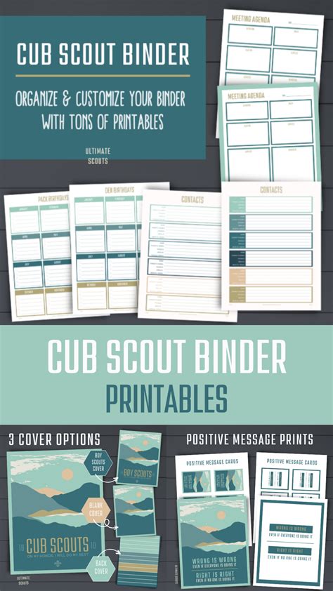 Cub Scout Binder printables. Over 50 pages of printables to help with cub scouts or boy scouts ...